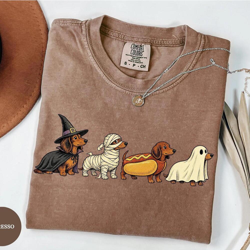 Halloween Dachshund  Shirt, Dog Halloween Costume Tee, Doxie